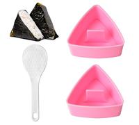 2 Piezas Moldes para Onigiri Triangulares, Onigiri Moldes, Plástico Forma de Onigiri con Cuchara de Arroz Moldes para Onigiri Triangulares, kit para hacer sushi para Cocina Restaurante Sushi DIY