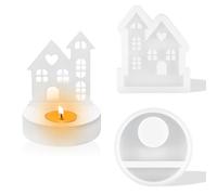 2 Piezas Moldes para Velas, Moldes Silicona, Molde de Forma De Casa, Kit para Hacer Velas Aromáticas, para Fiestas, Semana Santa, Día de La Madre, Día Del Padre y Otros Días Festivos