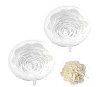 2 Piezas Moldes para Velas Peonía, Moldes de Peonía para Velas, Molde Silicona Velas Flor, Muy Suave, Resistente a la Corrosión, Reutilizable, Se Puede Utilizar para Hacer Velas, Jabón, Chocolate