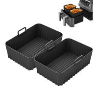 2 Piezas Moldes Silicona Freidora Aire,21×14×7 cm Reutilizable Molde Silicona Air Fryer, Rectangular Accesorios Freidoras de Aire para Ninja Foodi AF300EU AF400EU Ultenic MasterPRO Duronic