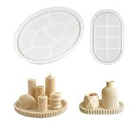 2 Piezas Moldes Silicona Velas, Moldes para Tarros con Tapa Moldes para Cemento para Portavelas Jarrones Cajas de Almacenamiento
