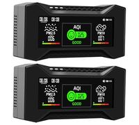2 Piezas Monitor de Calidad del Aire 10 en 1 con Registro de Datos e informes CSV listos para auditoría. medidor CO2 de Alta precisión, 6 Niveles de AQI de Icon. Ideal para Laboratorios y fábricas