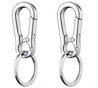 2 Piezas Mosqueton Llavero,Mosqueton Pequeño,Llavero Mosqueton,Metales Llavero,Mosquetón Extraíble,Material de Aleación de Zinc,para Usar en Mochilas,Coches,Plata
