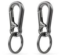 2 Piezas Mosqueton Llavero,Mosqueton Pequeño,Llavero Mosqueton,Metales Llavero,Mosquetón Extraíble,Material de Aleación de Zinc,para Usar en Mochilas,Coches,Negro