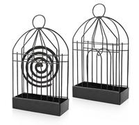 2 Piezas Mosquito Coil Holder, Soporte de Bobina de Mosquito, Soporte en Espiral para Mosquitos de Metal para Camping, Exterior, Jardín, Interior y Exterior (Negro)