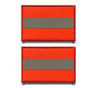 2 piezas naranja seguridad reflectante divertido parche extraíble bandera táctica parche apliques para ropa, gorra de béisbol, bolsos, chaqueta, mochilas, chaleco al aire libre