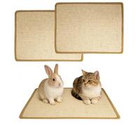 2 Piezas Naturales para Rascar Conejo, Alfombra de Sisal, Garras y Dientes, Alfombrillas para Jaulas, Juguetes Masticables para Conejos, Jaula de Mascotas, Ropa de Cama para Morder, 40x30 cm