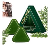 2 Piezas Nature Triangle Shampoo Bar, Champú Sólido Con Hierba Usman Natural Y Agua De Arroz Glutinoso Para El Cuidado Y Crecimiento Capilar, Calmante Fortalece El Cabello Para Mujeres Hombres