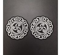 2 piezas Negras y Modernas Moda Británica Cool Bordado Flor Parche de Tela Parche Marca Ropa Decoración Reparación Agujero Parche Puede Ser Utilizado para Reparar Agujeros Y Cubrir Manchas