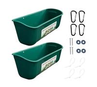2 piezas No Waste Poultry Waterer Bucket Feed Trough - Chicken Feeding Container for Livestock, Hanging Chicken Feeder Livestock with Clips, Hanging Chickens Feeder for Duck, Deer