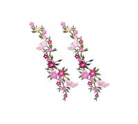 2 piezas nuevas mariposas flor bordada parches, encaje floral tela apliques bordados, DIY Craft Patch patrón para ropa, vaqueros, chaquetas, bolsos