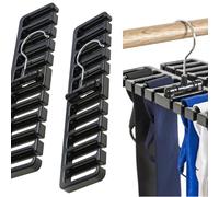 2 Piezas Organizador Cinturones con 10 Ranuras para Tarjetas Antideslizantes Organizador de Corbatas para Armario Corbatero Adecuado para Guardar Bufandas Corbatas y Sombreros (Negro)