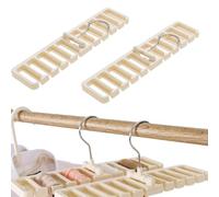 2 Piezas Organizador Cinturones con 10 Ranuras para Tarjetas Antideslizantes Organizador de Corbatas para Armario Corbatero Adecuado para Guardar Bufandas Corbatas y Sombreros (Blanco)