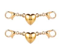 2 Piezas Oro de 14 Quilates Cierres Magnéticos para Collares, en Forma de Corazón Bloqueo Cierre Magnético de Joyería Convertidor de Cierre de Pulsera para Bricolaje Fabricación de Joyas