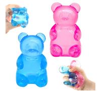 2 Piezas Ositos Juguete, Antiestrés de Lento Retorno Muñeco Antiestrés Juguetes Sensoriales para Autismo TDAH, Juguete Antiestrés para Niños Adultos, Cosas Antiestres Regalo (Ros Azul)