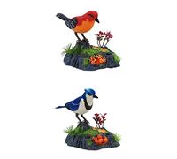 ＡＷＨＡＯ 2 Piezas Pájaro Cantor Jaula Interactiva Juguete Electrónico Parrot Movimiento Realista Función Activada por Sonido Adecuado para Regalo Cumpleaños