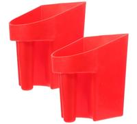 2 Piezas Pala de Plástico para Pienso, Cuchara Multiusos Rojo | Solución Higiénica, Vaciado Rápido y Limpieza Sencilla, para Aves de Corral y Alimento en Casa