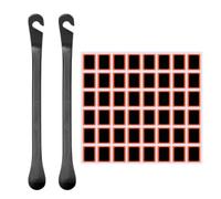 2 Piezas Palanca de Neumáticos de Metal, Kit Repara Pinchazos para Bicicleta de Carretera, Herramienta de Cambio de Neumáticos, Con Parches Bicicleta, Parches de Reparación de Bicicletas
