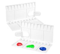 2 Piezas Paleta Pintura, Paleta Acuarela con 25 Pozos Paleta de Pintura Bandejas de Pintura Plegable con Agujero para el Pulgar para Pintura de Gouache de Acuarela