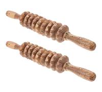 2 Piezas Palo de Masaje Manual de Madera para Cuello y Caderas