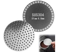 2 Piezas Pantalla de Disco Espresso, 51 mm Puck Screen, 0.8mm de Grosor, Reutilizable, Acero Inoxidable, Accesorios para Cafetera, para Barista, Casa, CafeteríA, Tienda de Desayunos (Plata)