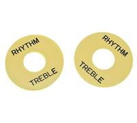 2 piezas para interruptor de palanca de la guitarra, placa arandela de ritmo agudo para Les Paul, color crema con negro. De Kaish.