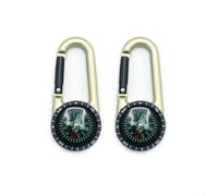2 piezas para llavero de brújula con clip de mosquetón, orientación de aleación de zinc para brújula para senderismo al aire libre, camping, caza, herramienta ligera de navegación de bolsillo para