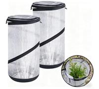2 piezas para mini invernadero para plantas pequeñas para protección contra heladas con material de PVC resistente y parte superior de malla