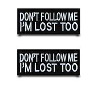 2 Piezas Parche Bandera Dont Follow Me I'm Lost Too,Removible Parche Bordado Anillo Gancho Parche Táctico Aplicación para Chaleco Arnés Jean Chaqueta Ropa Bolsos