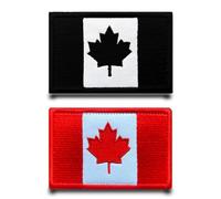 2 Piezas Parche Bandera Emblema Canadá,Parche Bordado Removible Parche Militar Anillo Gancho Parche Táctico Aplicación para Ropa Bolsos Mochilas Chaleco Arnés Exterior Chaqueta Jeans