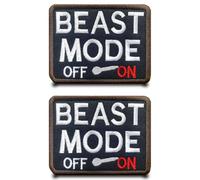 2 Piezas Parche Bandera Insignia Beast Mode Gracioso Bordado Anillo Gancho Removible Táctico Aplicación para Arnés Chaqueta Chaleco Ropa Mochilas Exterior Bolsos