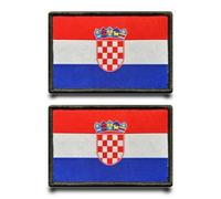 2 Piezas Parche Bandera Insignia Croacia Bordado Anillo Removible Gracioso Parche Táctico Aplicación Gracioso para Chaleco Ropa Arnés Chaqueta Mochilas Exterior Bolsos