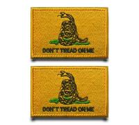 2 Piezas Parche Bandera Insignia Dont Tread On Me,Removible Parche Anillo Gancho Militar Parche Bordado Táctico Aplicación para Chaleco Arnés Mochilas Exterior Chaqueta Ropa Bolsos
