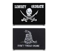 2 Piezas Parche Bandera Insignia Liberty Or Death/Don't Tread On Me Gracioso Bordado Anillo Gancho Removible Táctico Aplicación para Chaleco Ropa Arnés Chaqueta Mochilas Exterior Bolsos