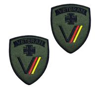 2 Piezas Parche Bandera Insignia Veteranos Bundeswehr Removible Veteran Militar Parche Bordado Anillo Gancho Parche Táctico Aplicación para Ropa Mochilas Exterior Chaqueta Bolsos Arnés Jean Chaleco