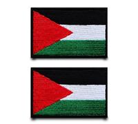 2 Piezas Parche Insignia Bordada Palestina Removible Parche Bordado Anillo Gancho Táctico Aplicación para Ropa Arnés Chaleco Chaqueta Mochilas Exterior Bolsos