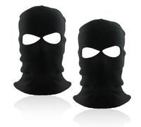 2 Piezas Pasamontañas Moto, Balaclava Moto de 2 Agujeros, Transpirable Sotocasco Moto de Punto para Hombre y Mujer, Máscara de Esquí Cálida para Invierno Deportes Al Aire Libre