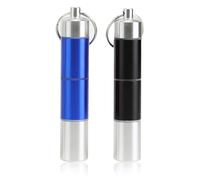 2 Piezas Pastillero Llavero, Pastillero de Bolsillo Metalico, 4 Compartimentos Pastilleros De Medicamentos, Impermeable Mini Pastillero, Bolsillo Llavero Pastillero para Viajes al Aire Libre