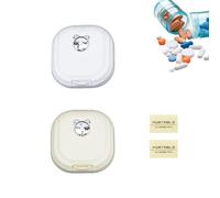 2 Piezas Pastilleros Semanales, Doble Capa Pastillero Semanal Pequeño, Portátil Pastillero Pequeño, mini Pastillero Viaje, para Pastillas, Vitaminas y Cápsulas de Aceite de Pescado