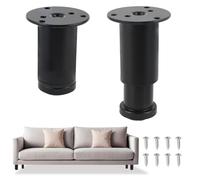 2 Piezas Patas para Muebles Metálico, Patas para Sofas Altura Ajustable 8-12cm, Patas Sofa para Sofás, Camas, Armarios de Muebles y Armarios De TV, Patas Mueble con Almohadilla Antideslizante