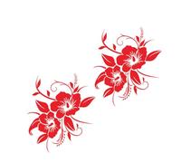 2 Piezas Pegatina Floral Roja, PVC Decorativa, Fácil Instalación | Residuos, Estilo Clásico Chic, para Carrocería, Adhesiva y Fácil de Retirar