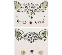 2 Piezas Pegatinas de Tatuajes Temporales Gatos, Pegatina Cara Halloween, Pegatinas Gemas Cara, Tatuajes Temporales Halloween, Gatos Tatuaje Temporal Cara para Halloween Carnaval Cosplay (B)
