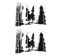 2 Piezas Pegatinas para Ventanas de Coches Luna y Bosque Negro Pet