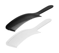 2 Piezas Peine Cortador Curvo de Peluquería para Hombres, Plástico | Reduce Tirones, Uso Profesional en Salón y Hogar, Estilo Clásico Elegante, Blanco