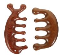 2 Piezas Peine de Masaje del Cuero Cabelludo de Madera Marrón | Textura Lisa, Resistente al Desgaste Roturas, Práctico Diseño Delicado, Uso Diario Cómodo