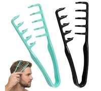 2 piezas Peine Quad,Peine Texturizado,Herramienta Para Dar Volumen A Las Raíces, Texturizador,para Peluquería y Peluquería(Negro + Azul)