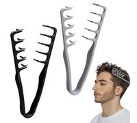 2 piezas Peine Quad,Peine Texturizado,Herramienta Para Dar Volumen A Las Raíces,Texturizador,para Peluquería y Peluquería(Gris + Negro)