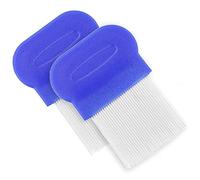 2 Piezas Peines de piojos,Peines para Eliminar los piojos,Dientes de Metal Peines de Doble Cara para La Preparación y Eliminación de Escamas o Piojos de Caspa