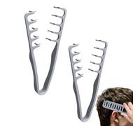 2 Piezas Peines Texturizador, Peines De Dientes Anchos, Pein-es Masculino Para Cabello Con Volumen Pe-ines Para Cubrir Las Costuras, Accesorio De Aseo Ligero Para Cabello Rizado, Uso De Peluquería