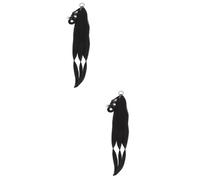 2 Piezas peluca trenza cola de caballo derecho trenza en decoración de extensiones de cabello peluca de extensión de cabello trenzado tejer Pedazo de cabello Decorar De las mujeres